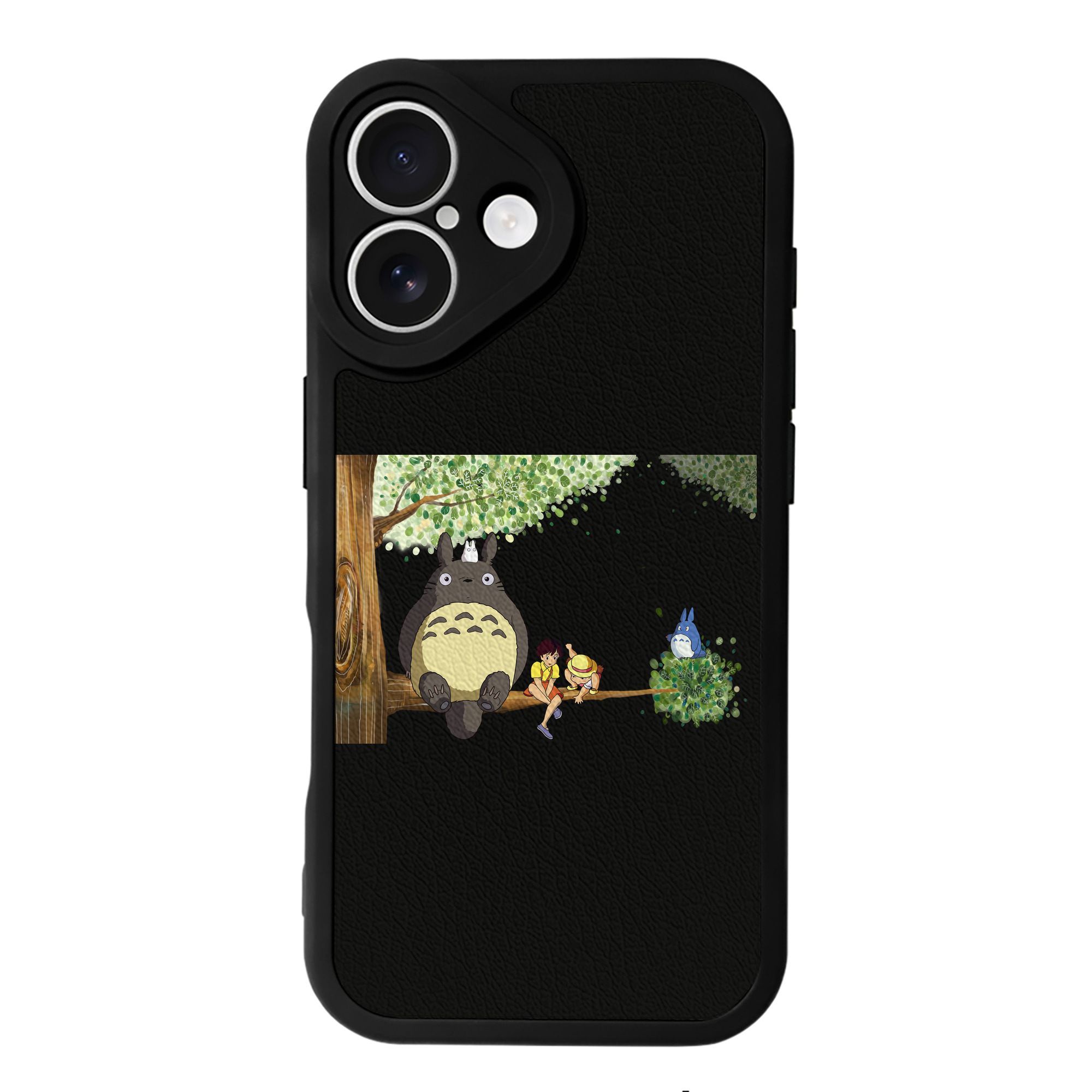 （画像用） となりのトトロ 草壁メイ 草壁サツキ My Neighbor Totoro Satsuki Kusakabe Mei Kusakabe 【iPhone 16シリーズ対応】シリコンスマホケース（レザー調） 材質：シリコン